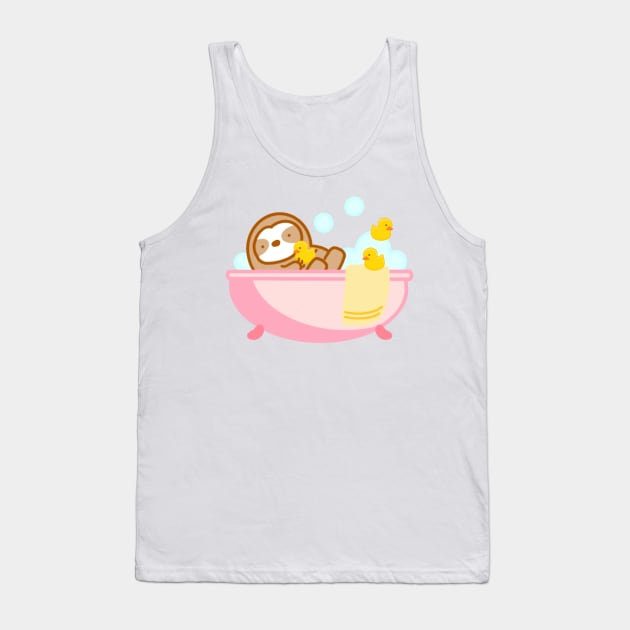 Cute Bubble Bath Sloth Tank Top by theslothinme